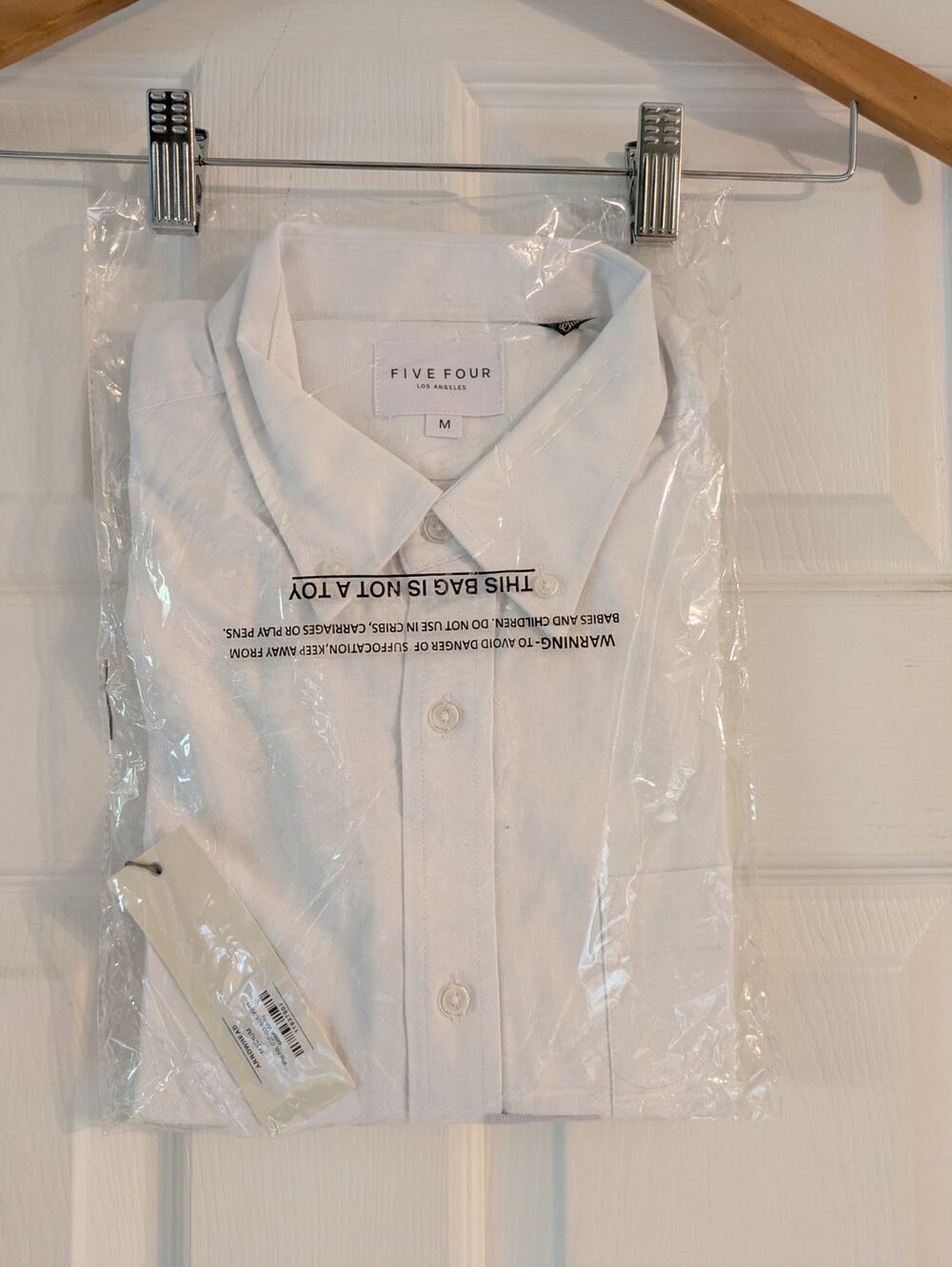 FF. LA Men's Collared Long Sleeve Shirt White Medium NWT